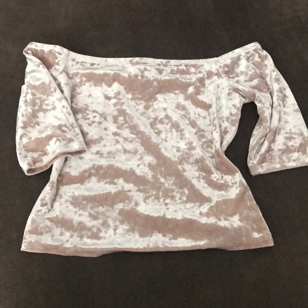Off the shoulder, velvet top